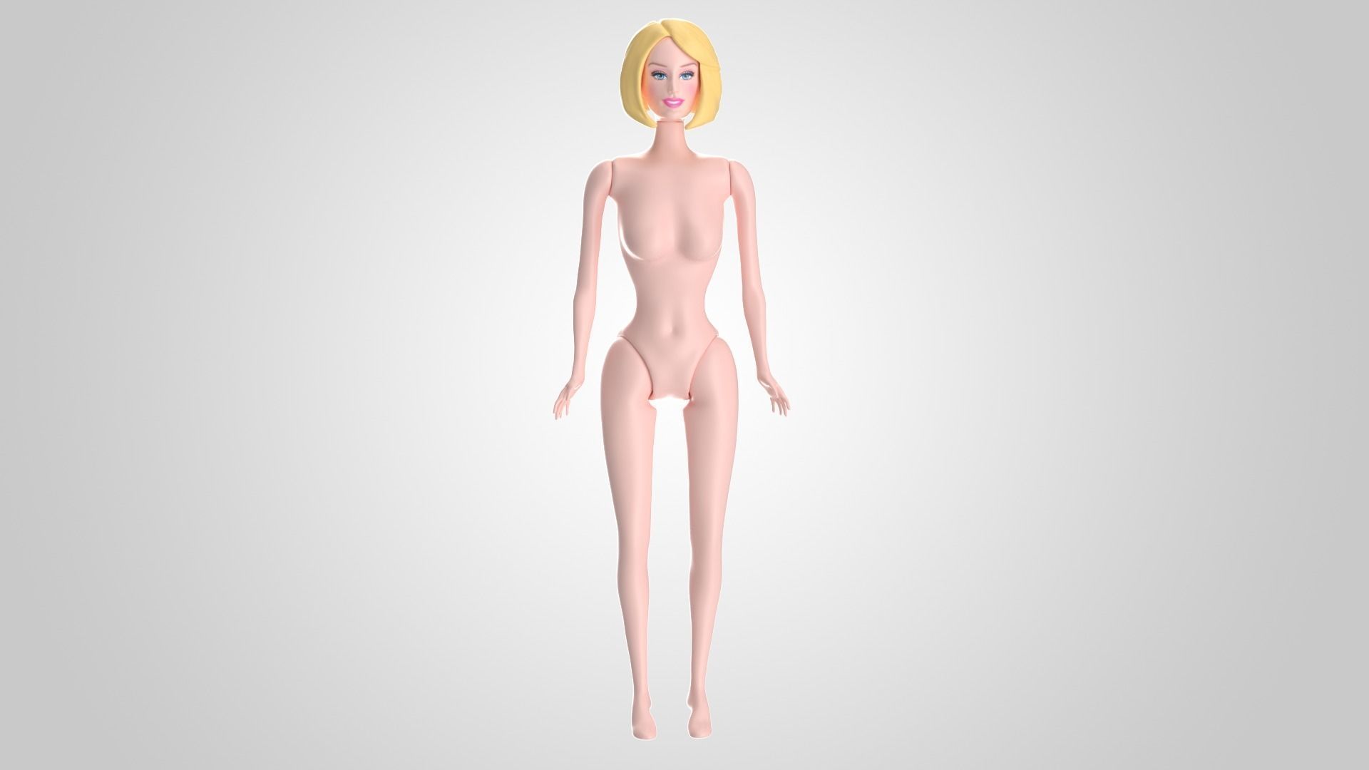 Barbie doll 3D model_2