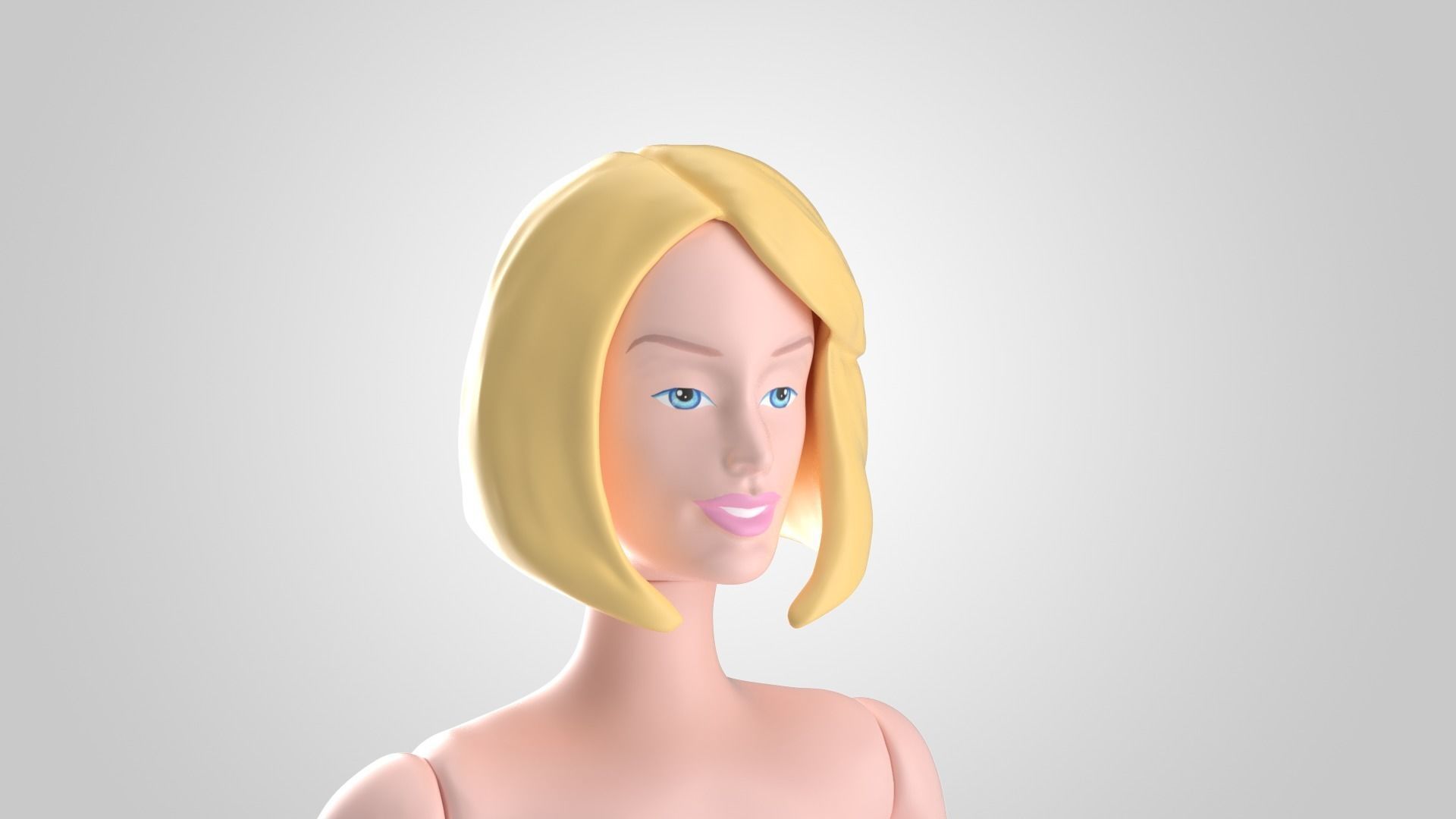 Barbie doll 3D model_4