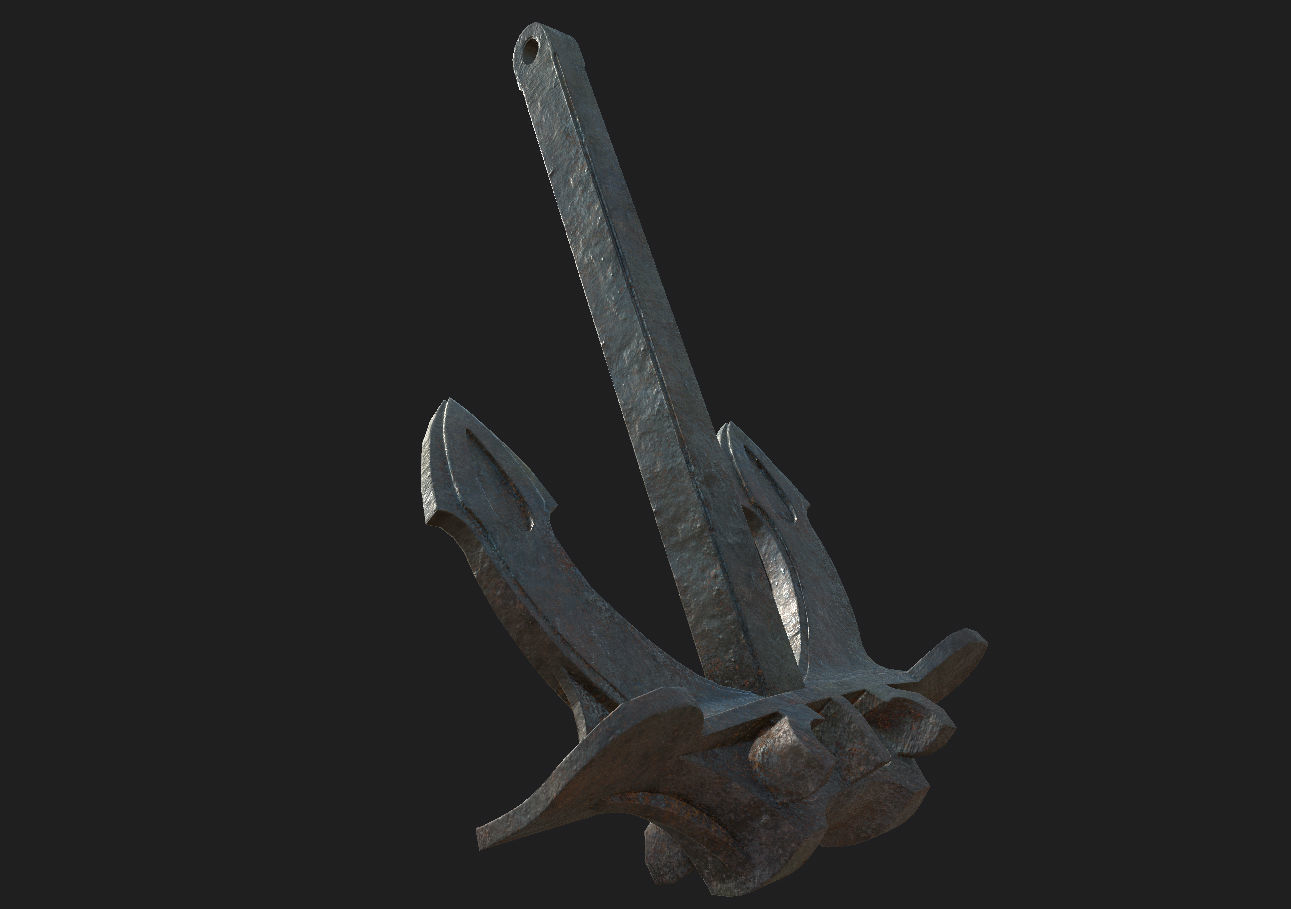 Anchor Low-poly 3D model_2
