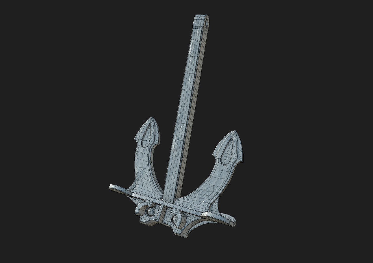 Anchor Low-poly 3D model_4