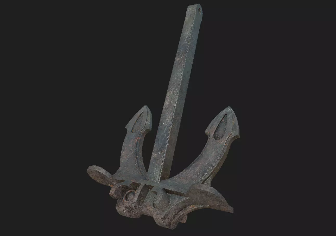 Anchor Low-poly 3D model_0