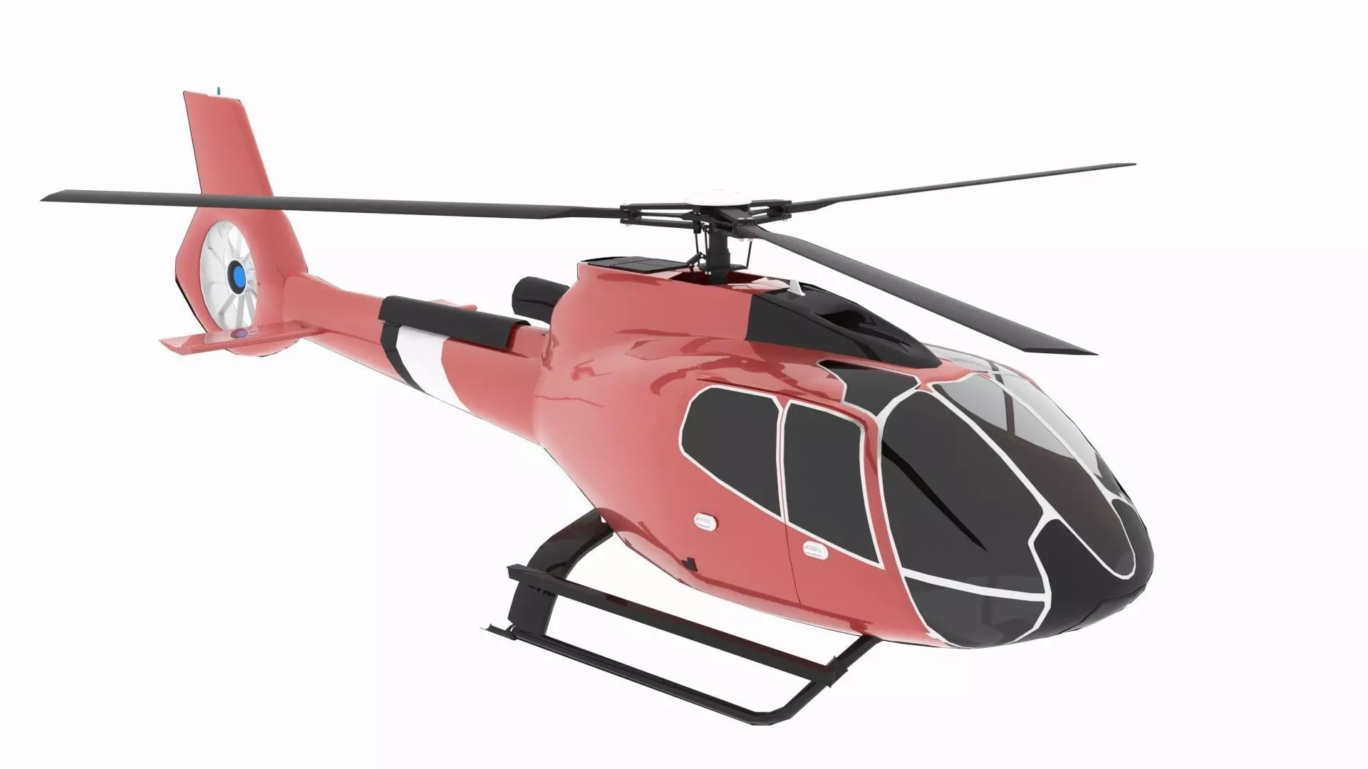 Helicopter H 130 Animated Low-poly 3D model