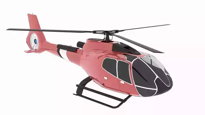 Helicopter H 130 Animated  Low-poly 3D model