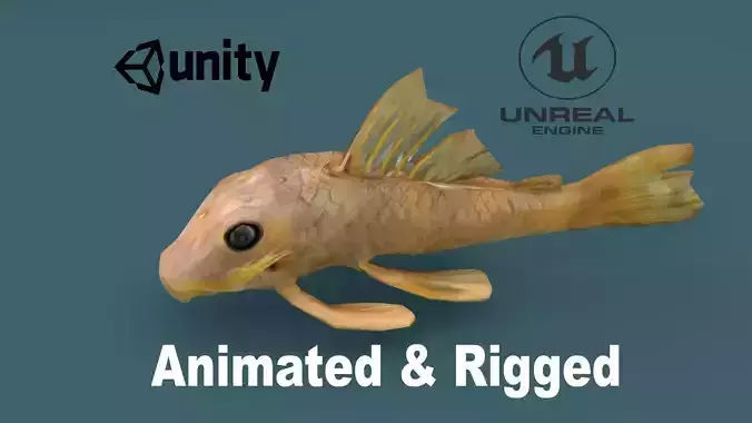 Sailfin Catfish  Low-poly 3D model