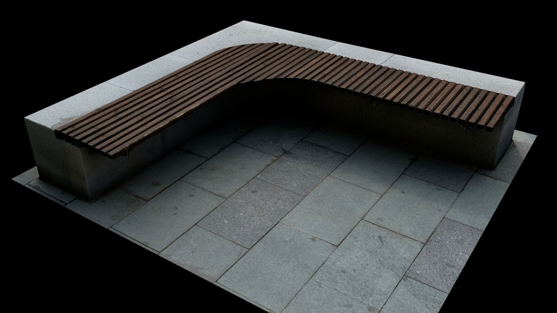 City Bench Low-poly 3D model_2