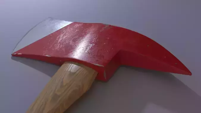 Fire axe Low-poly 3D model