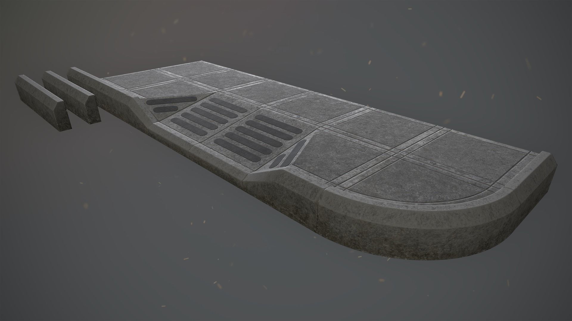 Sidewalk - Modular Set 3 Color Option Low-poly 3D model_8