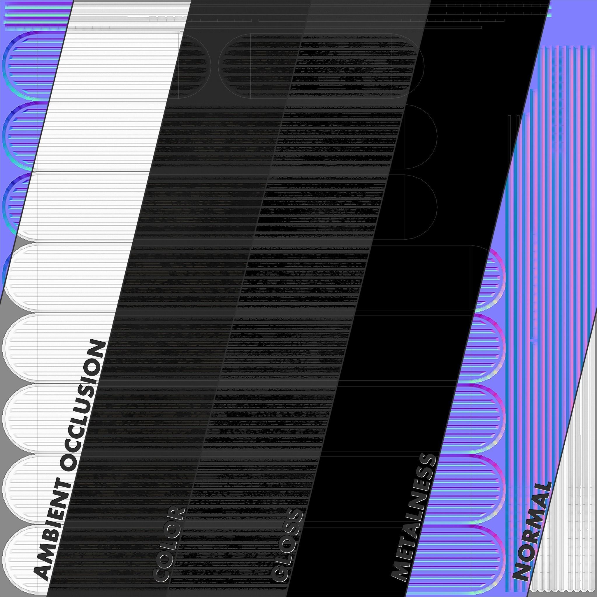 Sidewalk - Modular Set 3 Color Option Low-poly 3D model_15