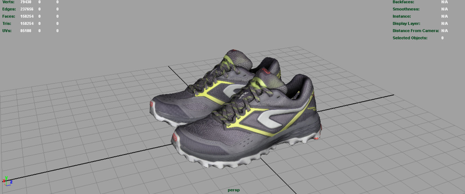 HIKING SHOES Low-poly 3D model_8