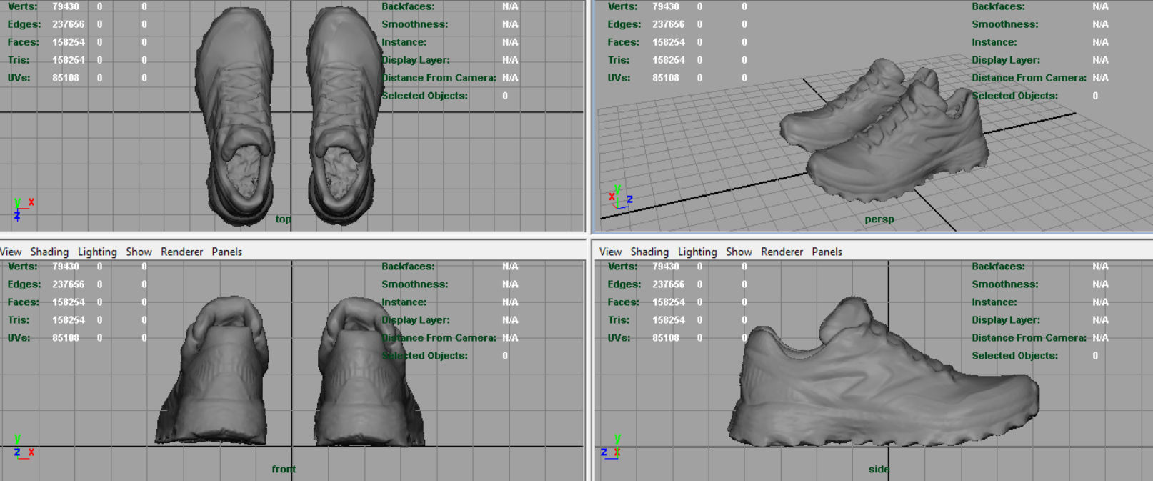 HIKING SHOES Low-poly 3D model_11