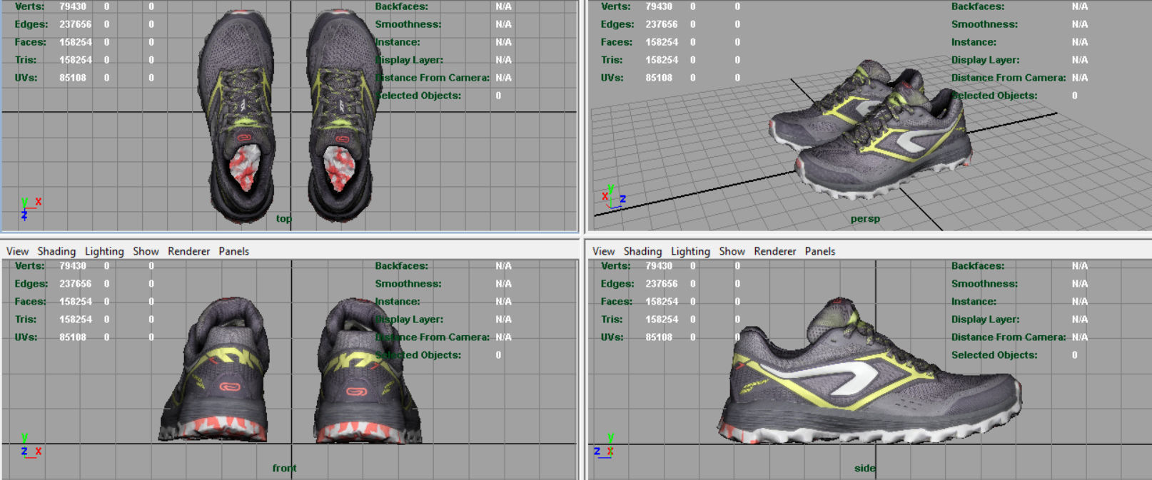 HIKING SHOES Low-poly 3D model_12