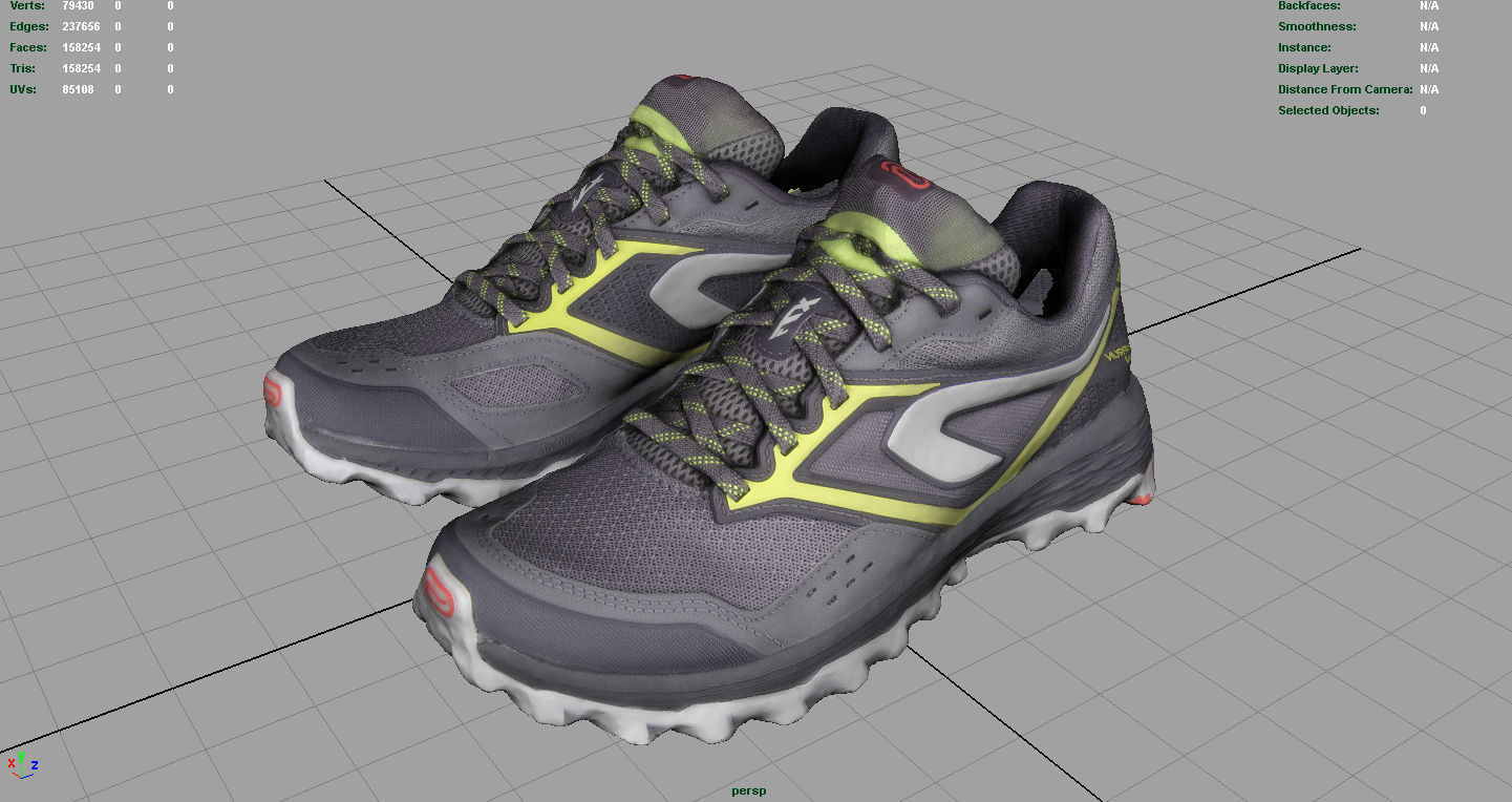 HIKING SHOES Low-poly 3D model_7