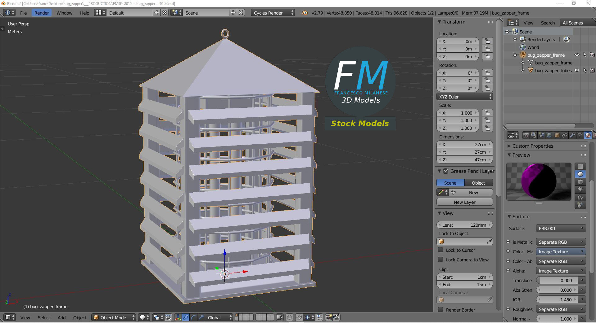 Bug zapper 3D model_9