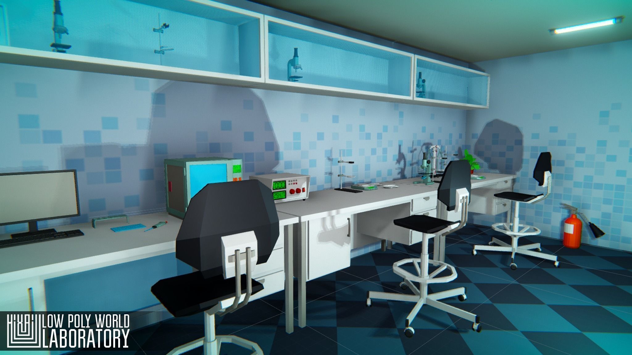 LOW POLY WORLD - LABORATORY 3D model_7