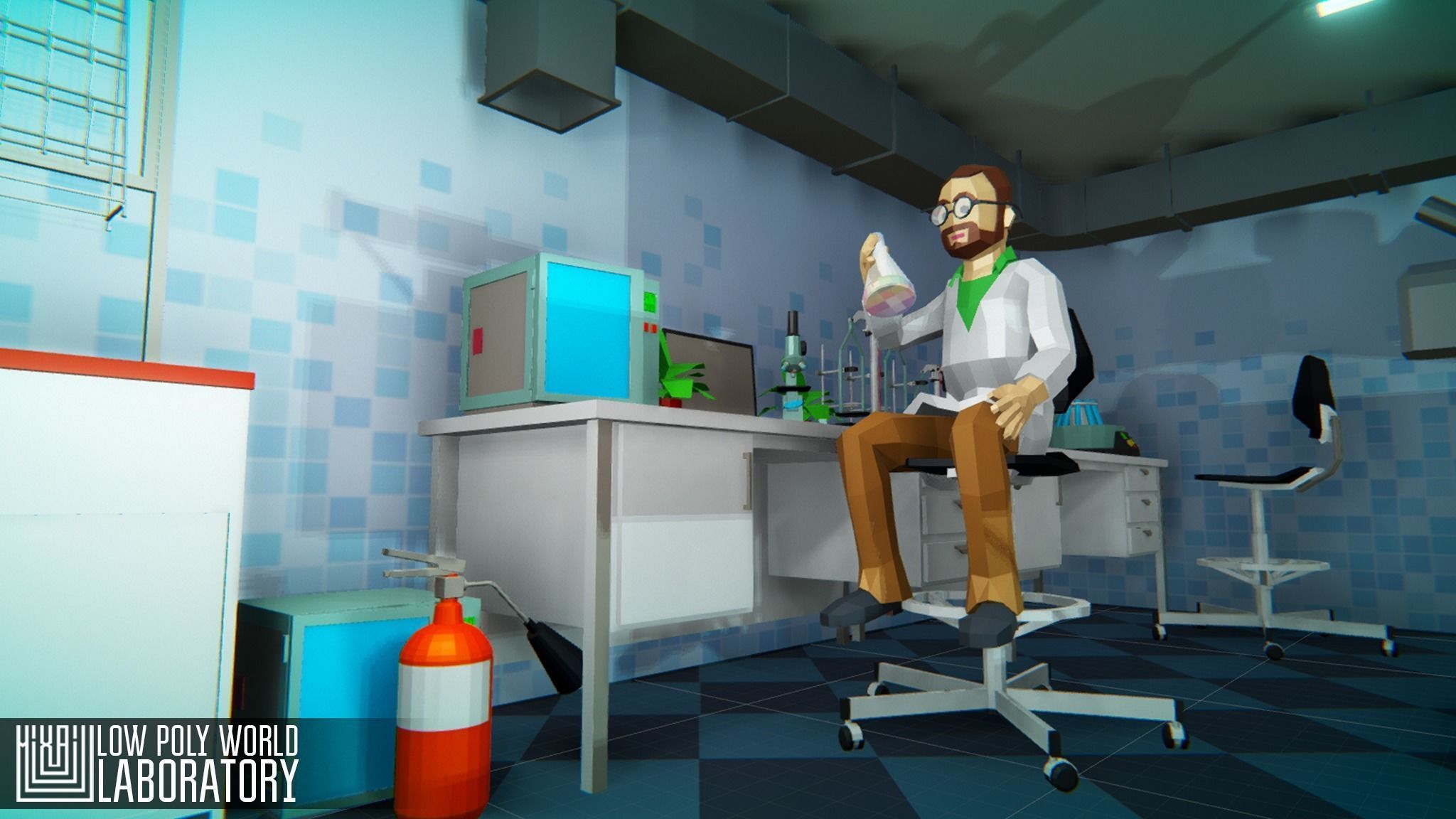 LOW POLY WORLD - LABORATORY 3D model_8
