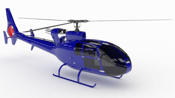 Helicopter SA342 Gazelle   Low-poly 3D model