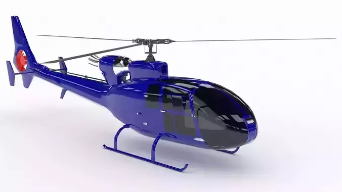 Helicopter SA342 Gazelle   Low-poly 3D model