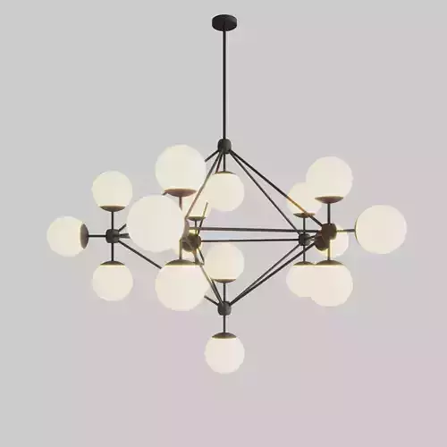 MODO CHANDELIER BLACK AND WHITE GLASS 15-21 GLOBES DESIGNED BY 