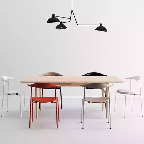 Carl Hansen Dining Set and Waldorf Triple Light
