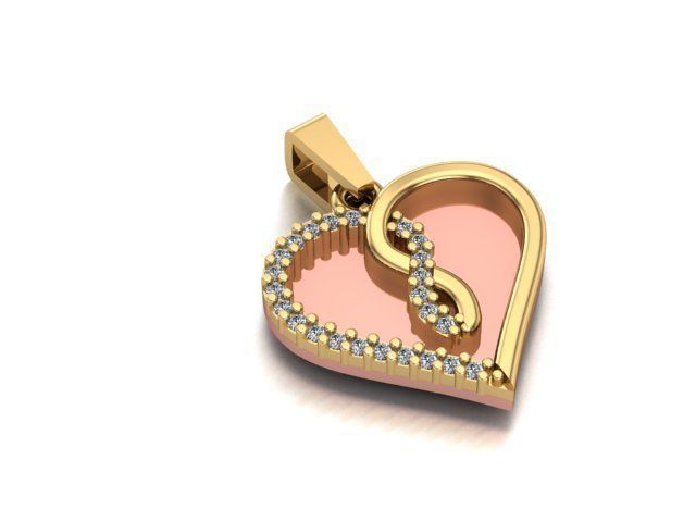open shut named heart necklace 3D print model