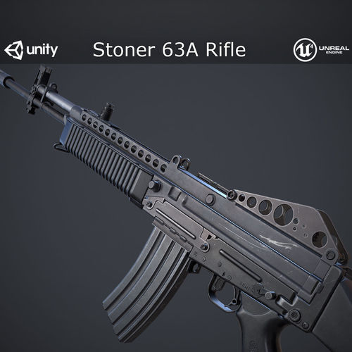 Stoner 63A Rifle Low-poly 3D model