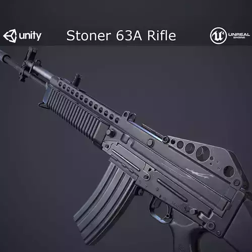 Stoner 63A Rifle Low-poly 3D model