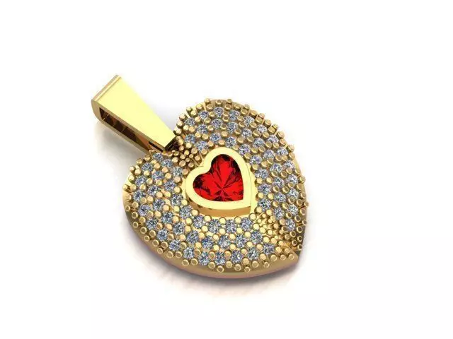 open shut named heart necklace 3D print model_0