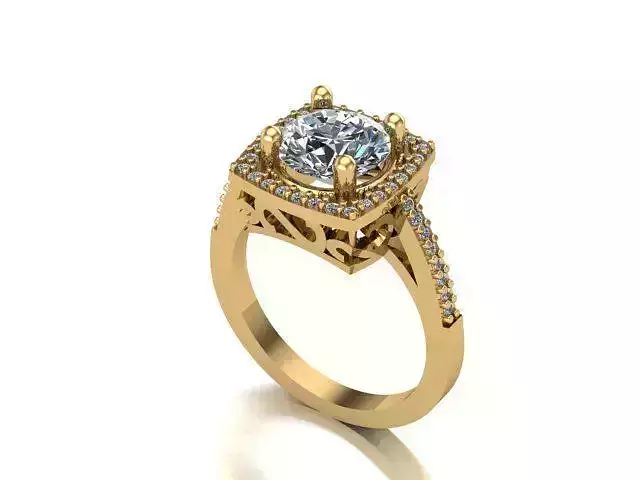 swarovski style single stone ring 3D print model