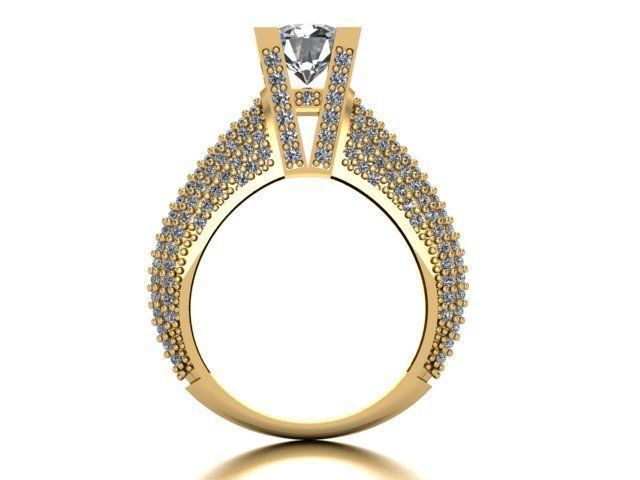 magnificent single stone ring 3D print model_1