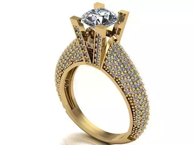 magnificent single stone ring 3D print model