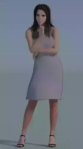 White Girl Low-poly 3D model