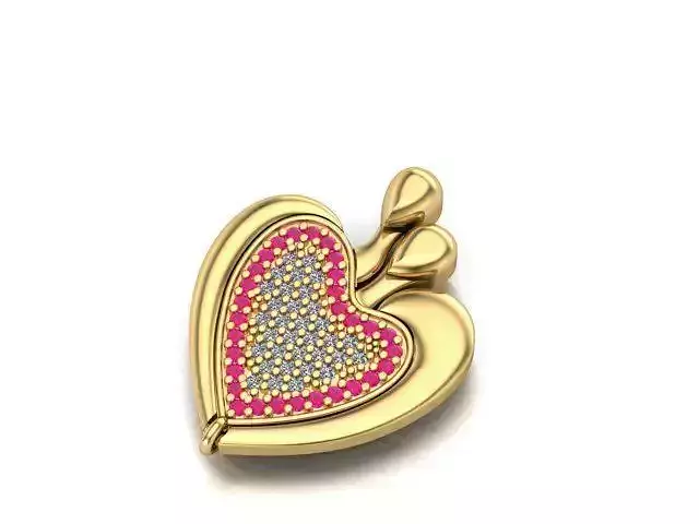 open shut named heart necklace 3D print model