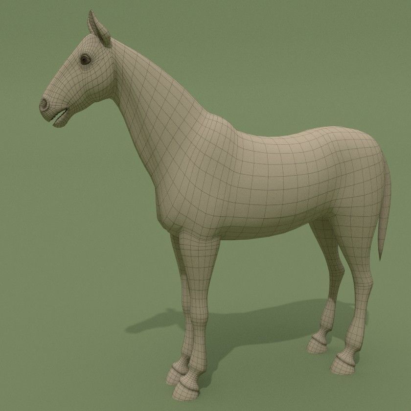 Horse Grey Free 3D model_2