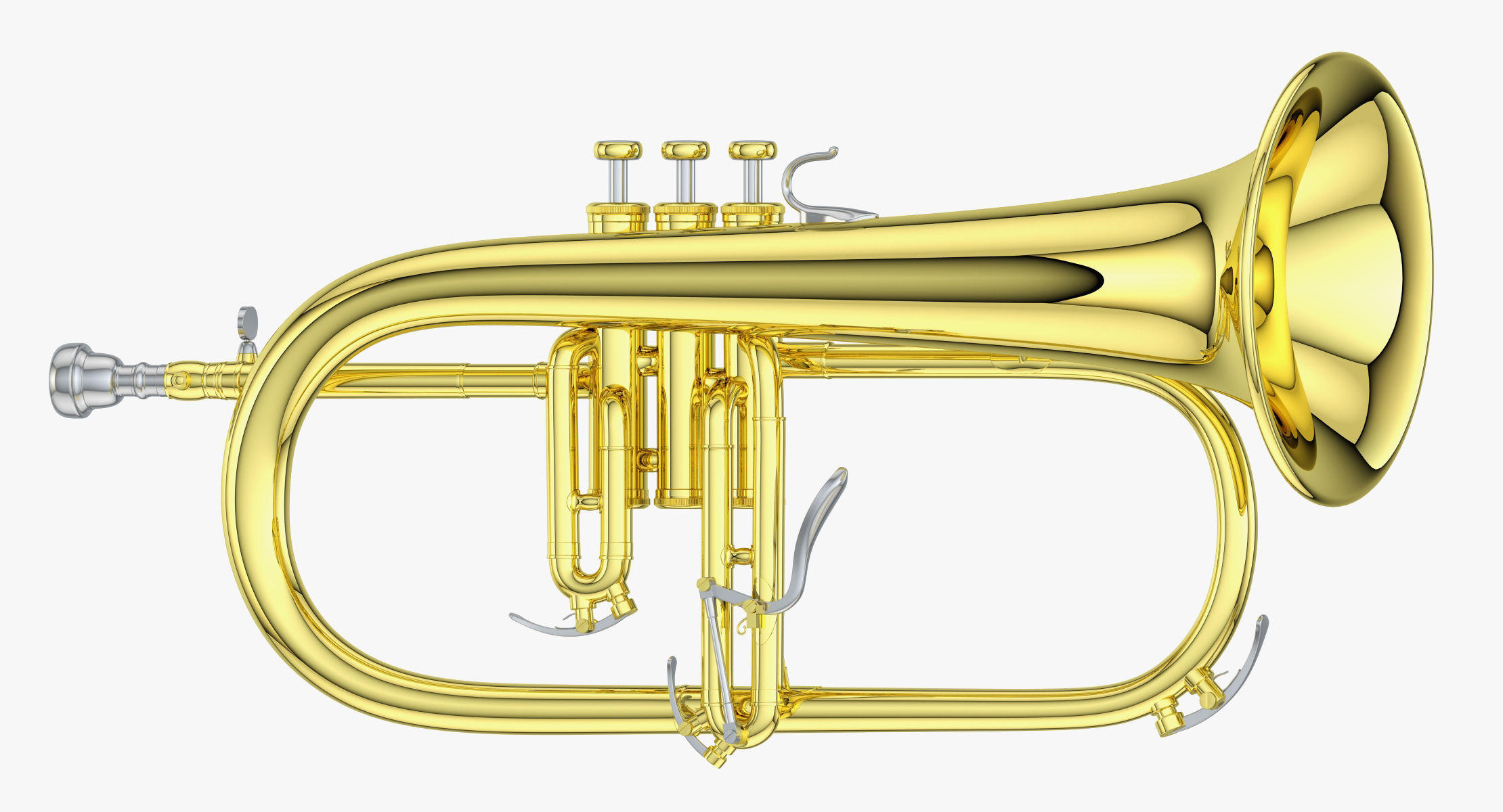 Flugelhorn brass instrument 3D model_3