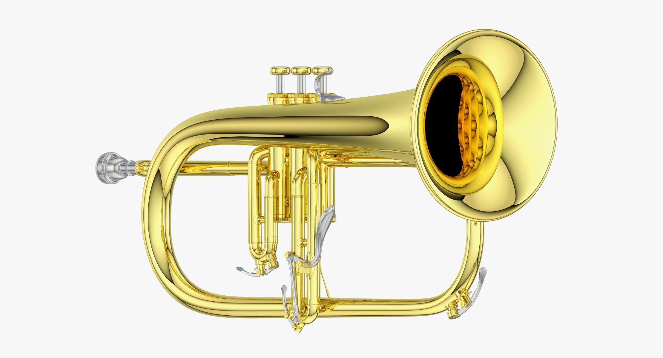 Flugelhorn brass instrument 3D model_8