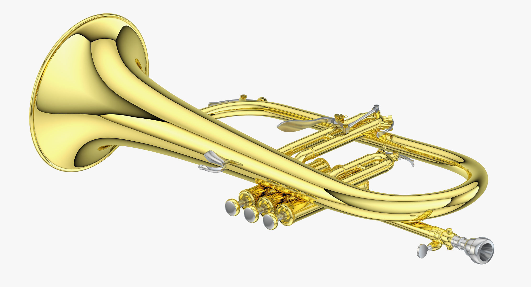 Flugelhorn brass instrument 3D model_9