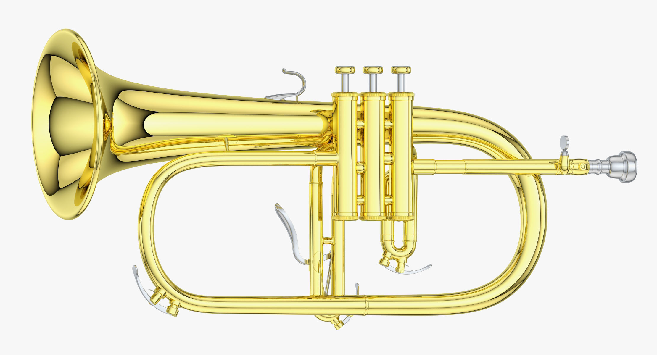 Flugelhorn brass instrument 3D model_6