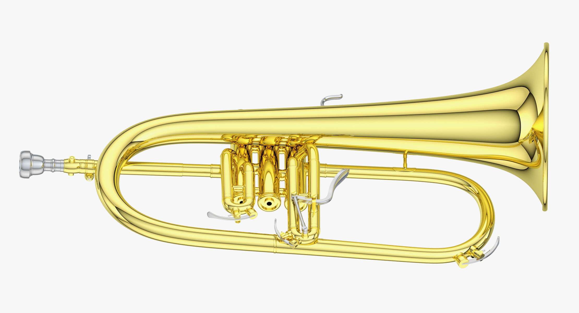 Flugelhorn brass instrument 3D model_7