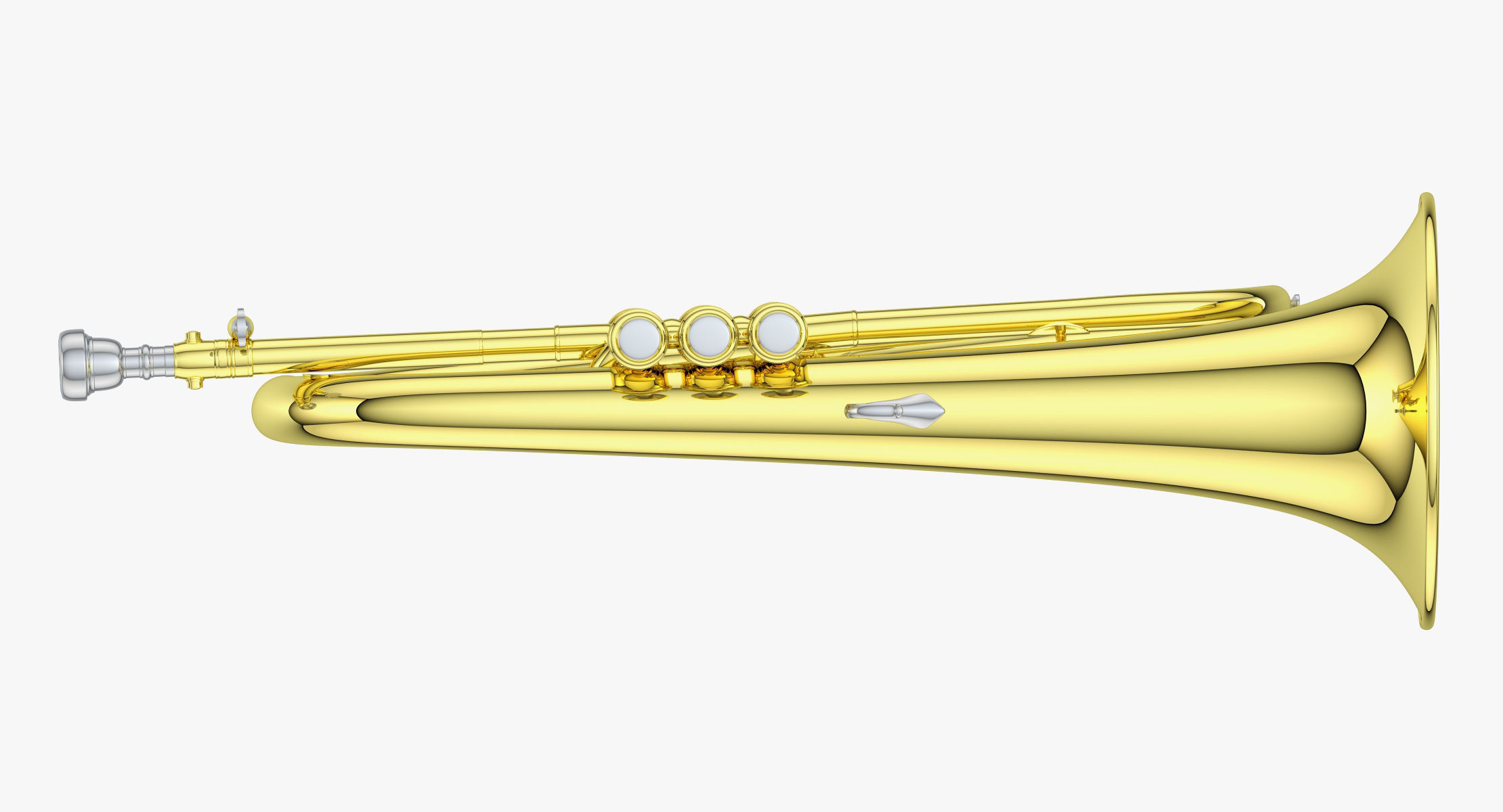 Flugelhorn brass instrument 3D model_2