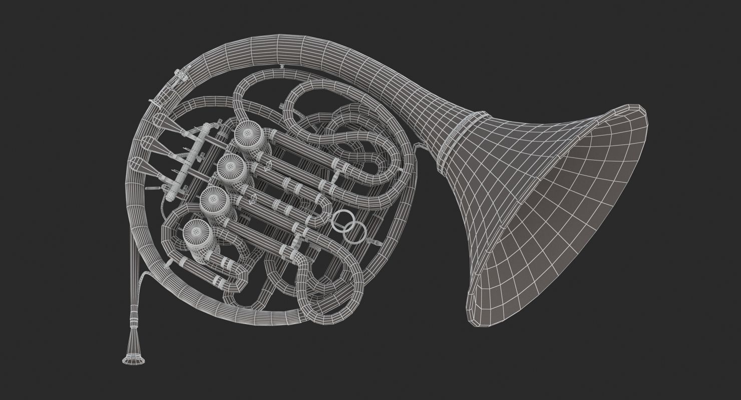 French Horn 3D model_8