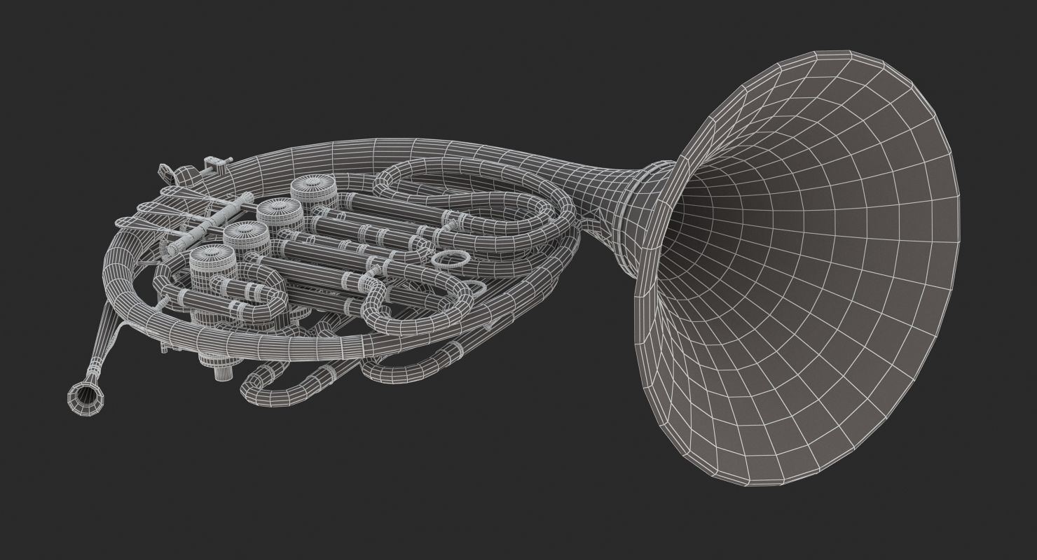 French Horn 3D model_10