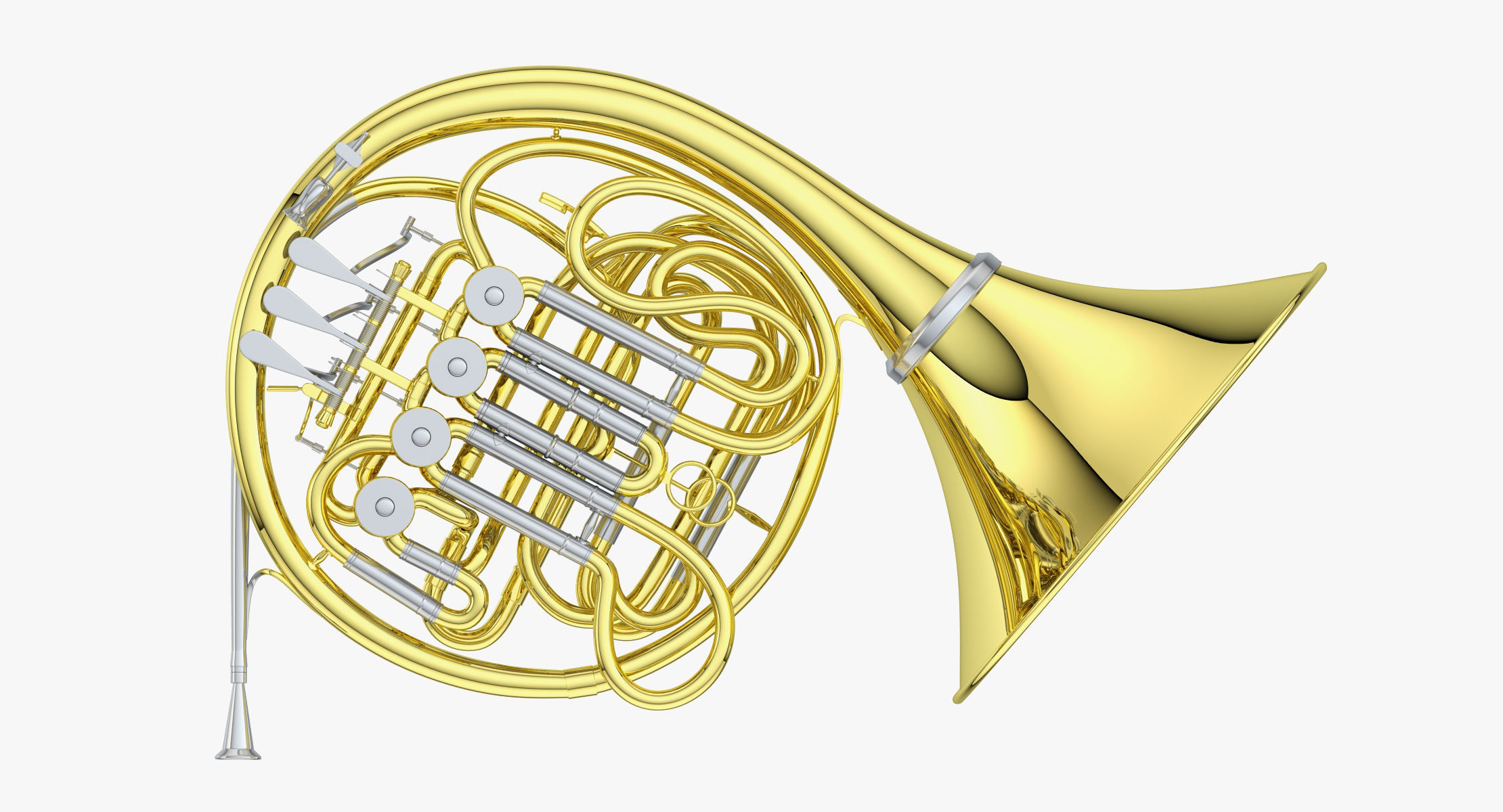 French Horn 3D model_3
