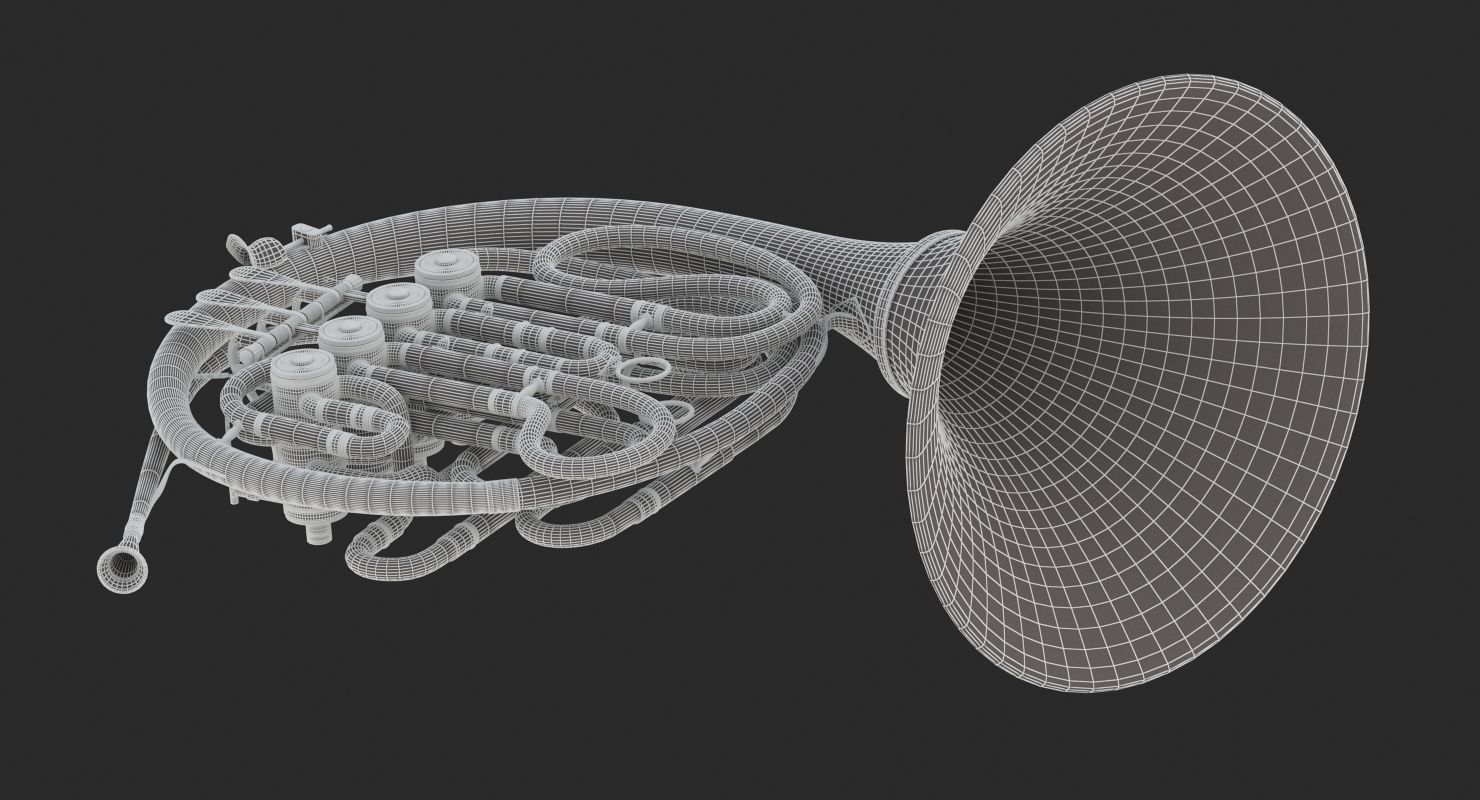 French Horn 3D model_11