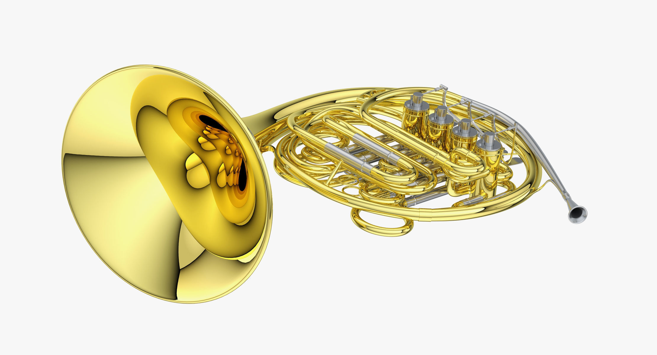 French Horn 3D model_4