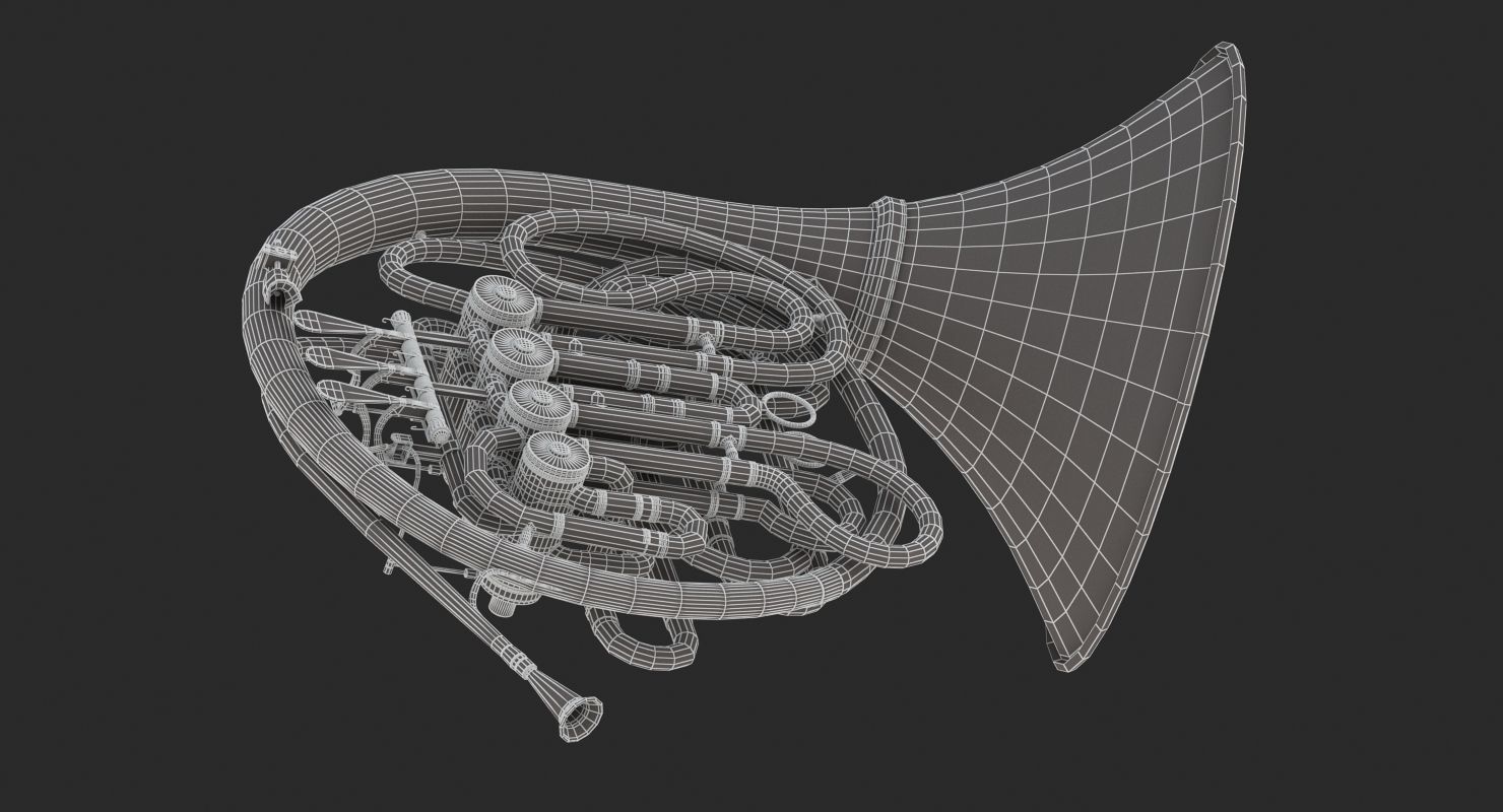 French Horn 3D model_12