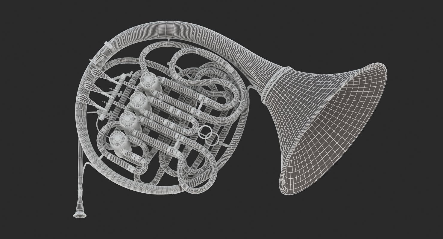 French Horn 3D model_9