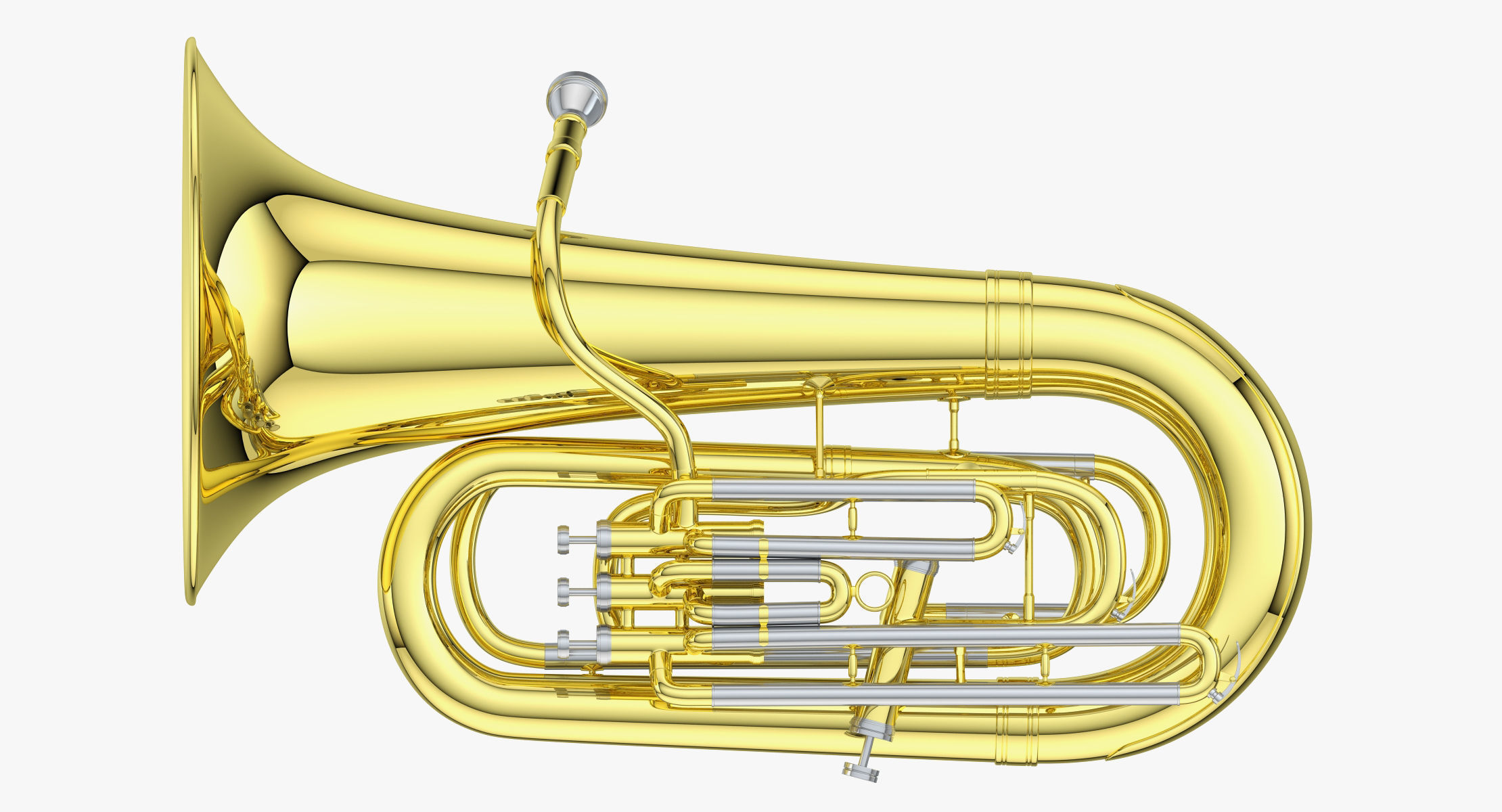 Tubas brass instrument 3D model_1