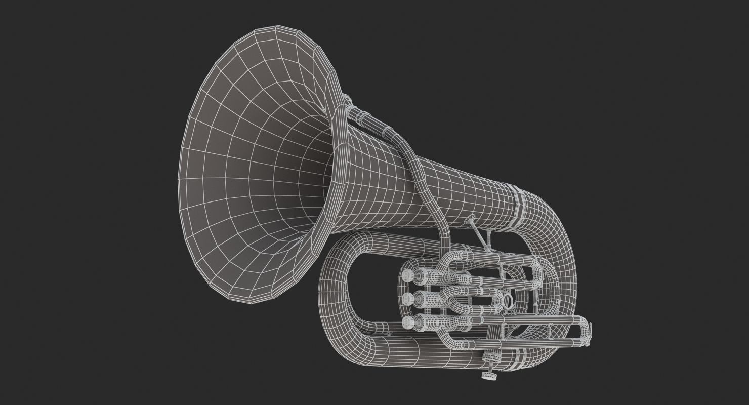 Tubas brass instrument 3D model_11