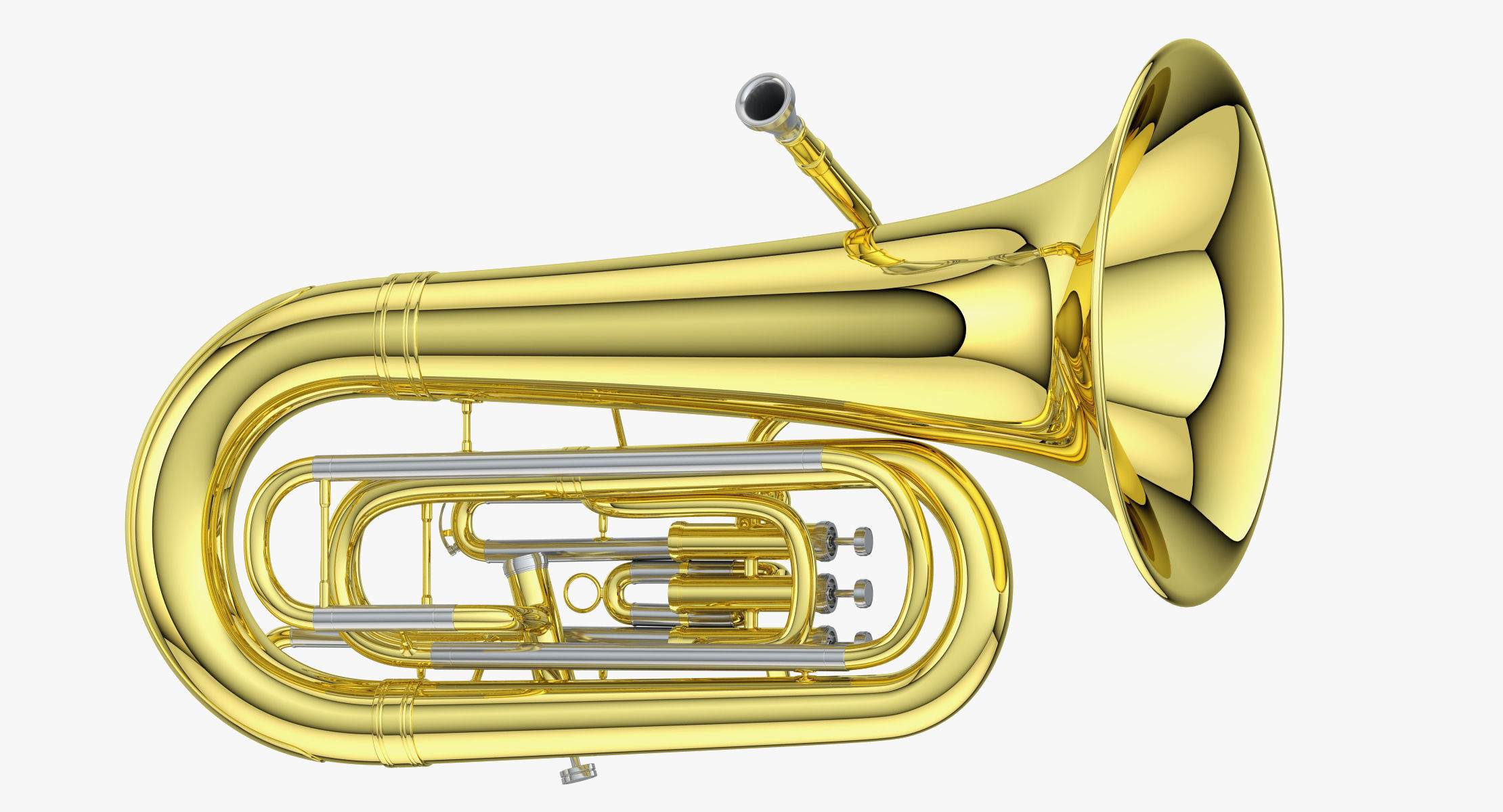 Tubas brass instrument 3D model_8