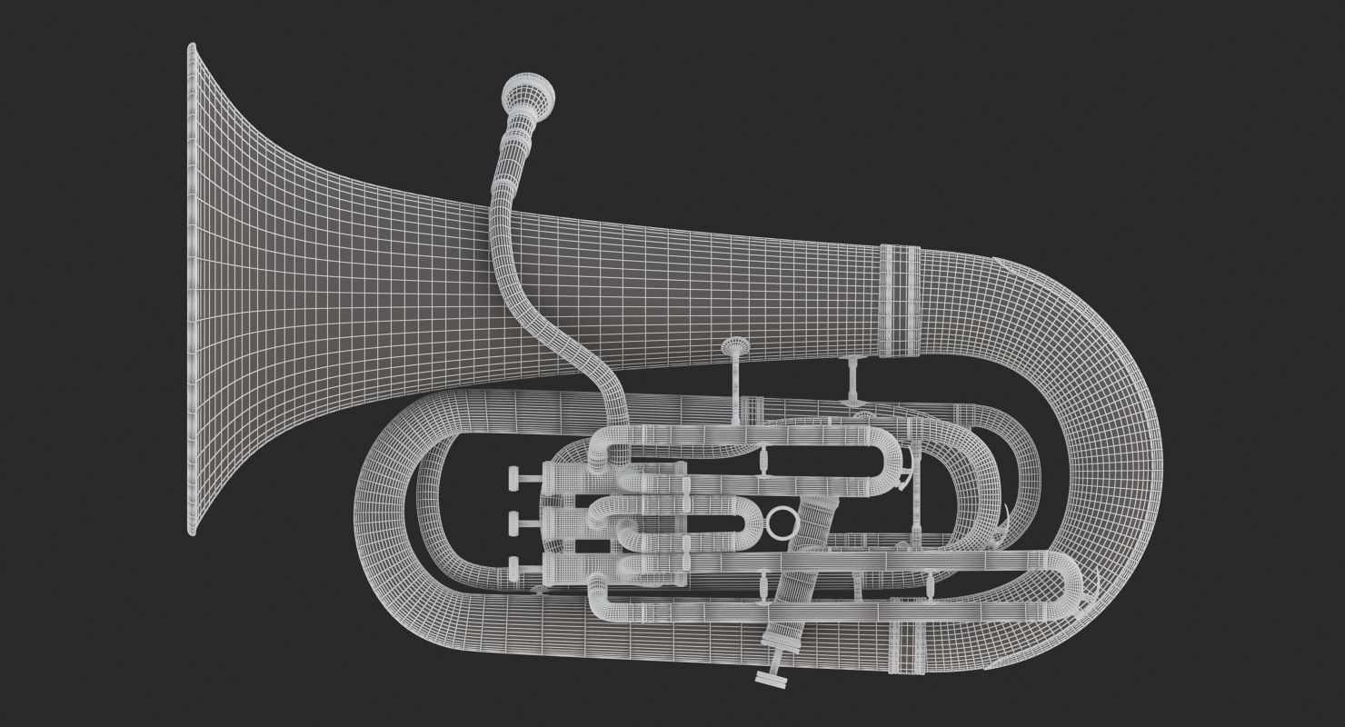 Tubas brass instrument 3D model_10